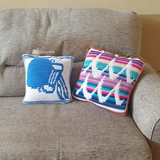 Crochet Pattern - Aquarius Cushion Cover - mosaic crochet pattern