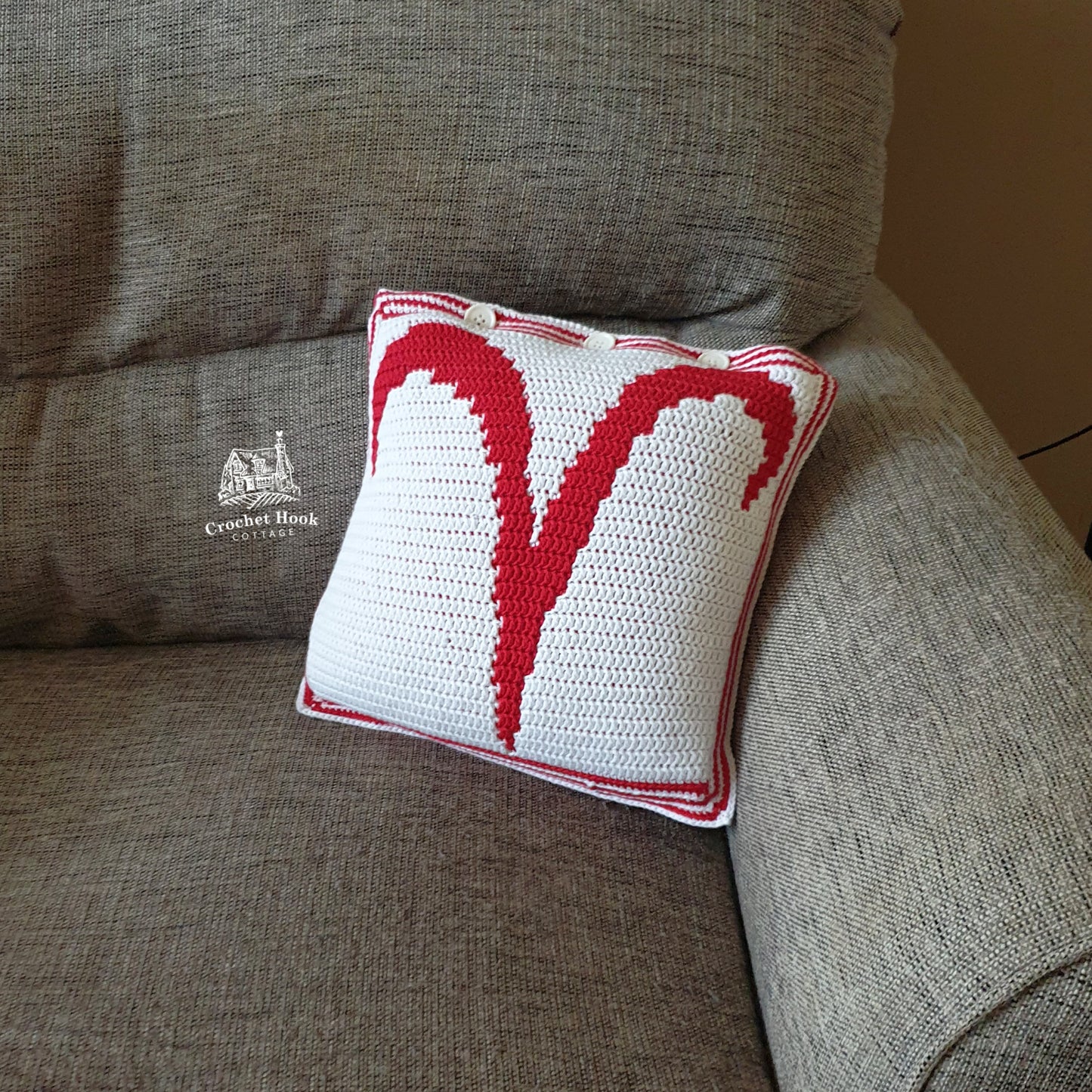 Crochet Pattern - Aries Cushion Cover - mosaic crochet pattern