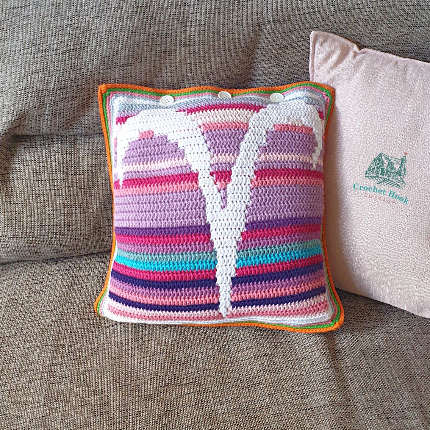 Crochet Pattern - Aries Cushion Cover - mosaic crochet pattern