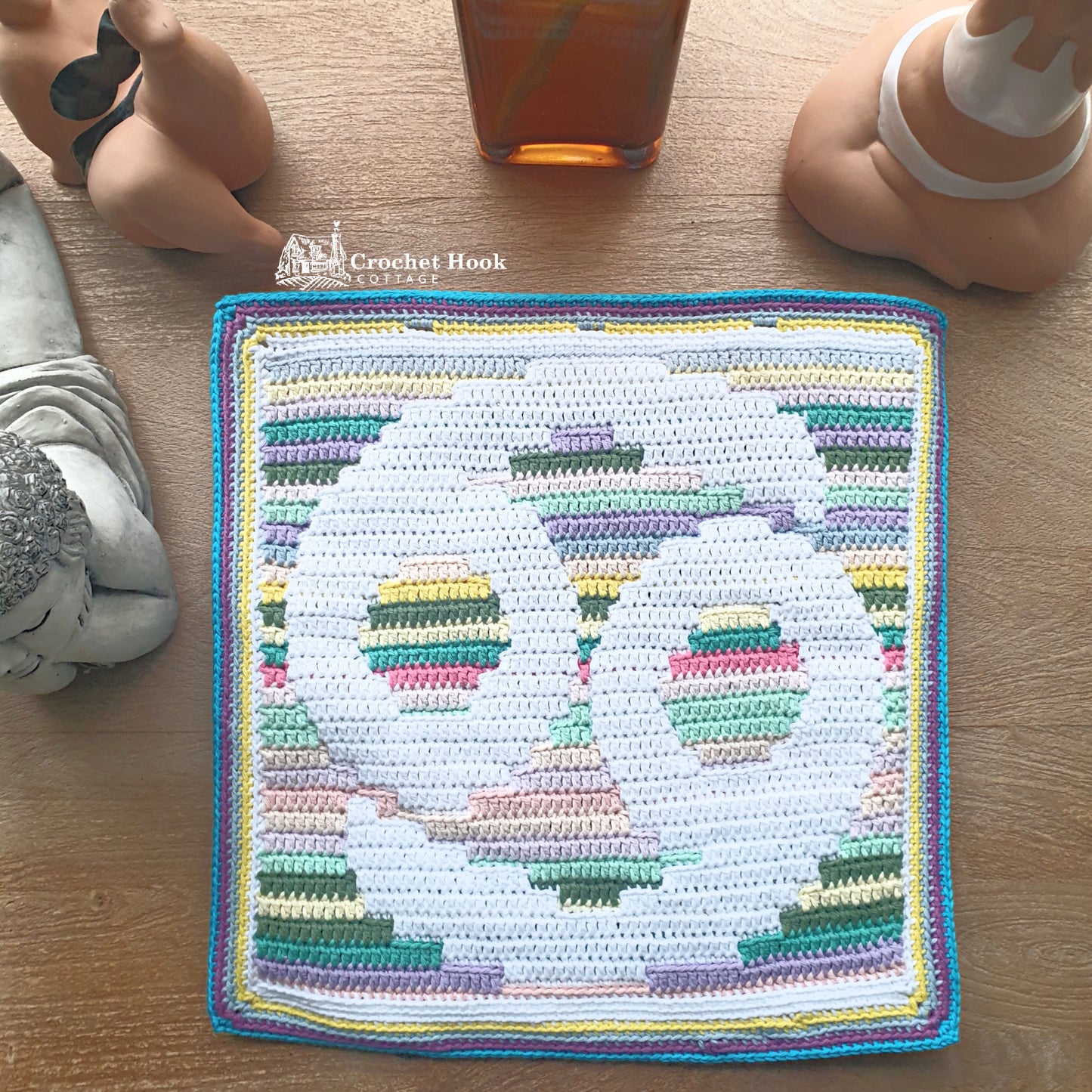 Crochet Pattern - Cancer Cushion Cover - mosaic crochet pattern