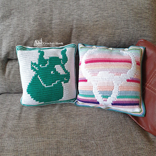 Crochet Pattern - Taurus Cushion Cover - mosaic crochet pattern