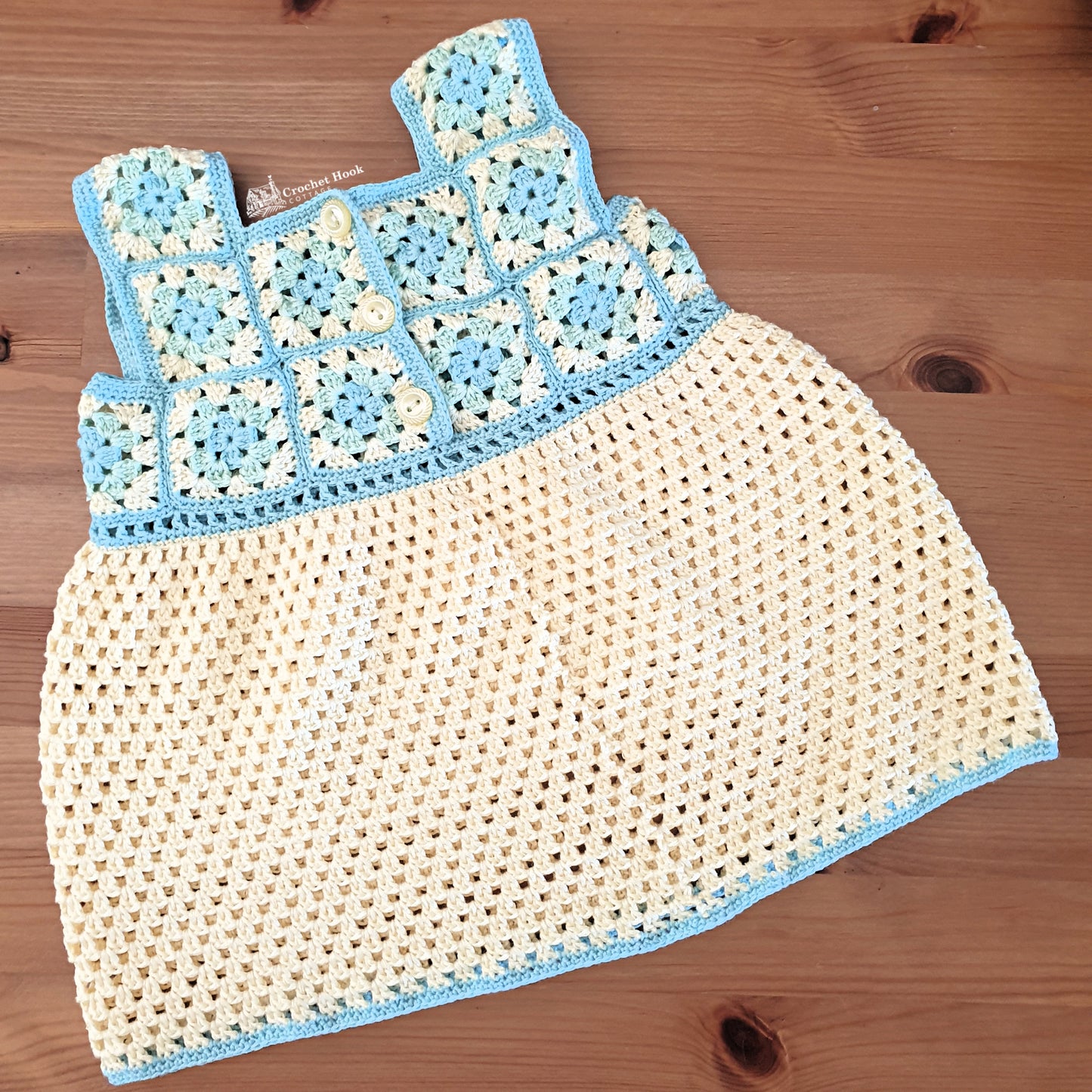 70s style Baby Dress, Granny-Square Chic for your toddler!