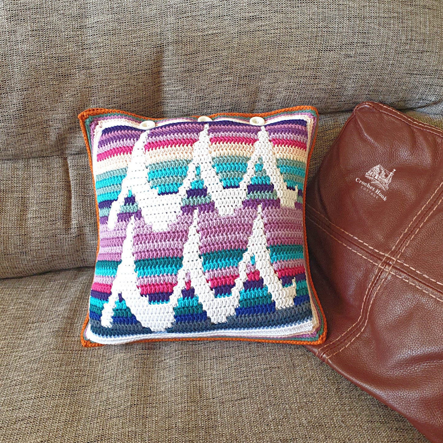 Crochet Pattern - Aquarius Cushion Cover - mosaic crochet pattern