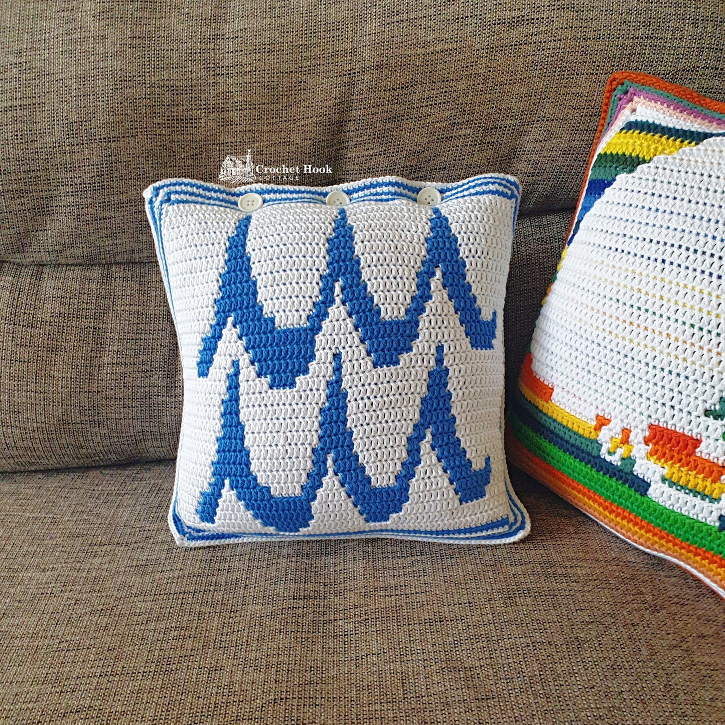 Crochet Pattern - Aquarius Cushion Cover - mosaic crochet pattern