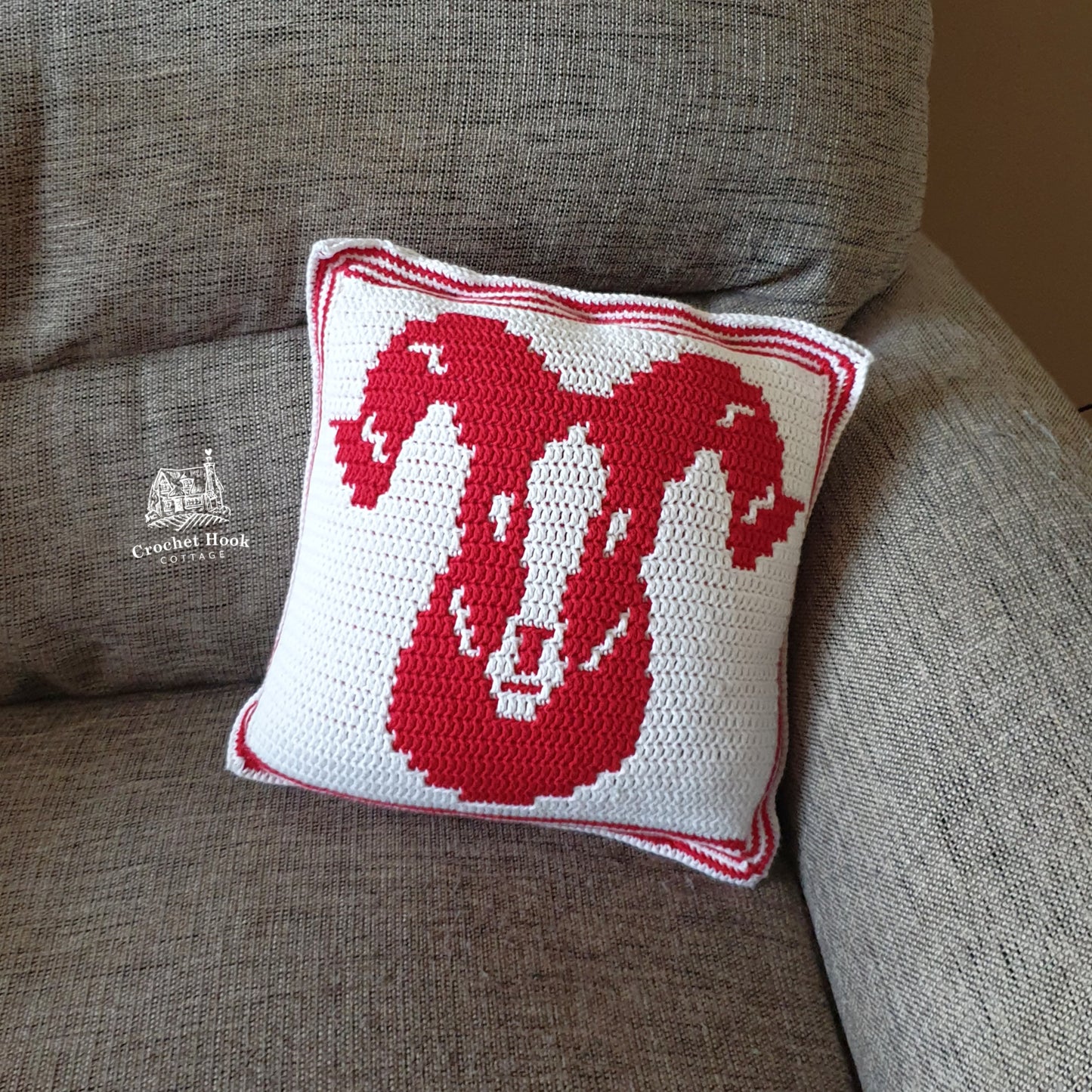 Crochet Pattern - Aries Cushion Cover - mosaic crochet pattern