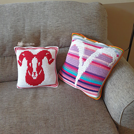 Crochet Pattern - Aries Cushion Cover - mosaic crochet pattern
