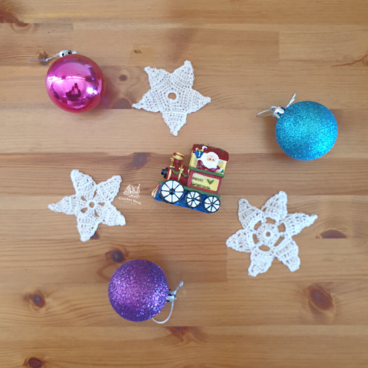 Set of 3 Christmas Stars - Metallic Gold, Silver or White