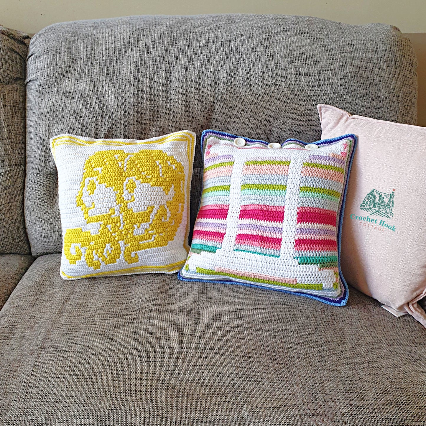 Crochet Pattern - Gemini Cushion Cover - mosaic crochet pattern