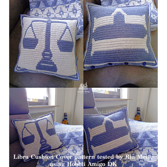 Crochet Pattern - Libra Cushion Cover - mosaic crochet pattern