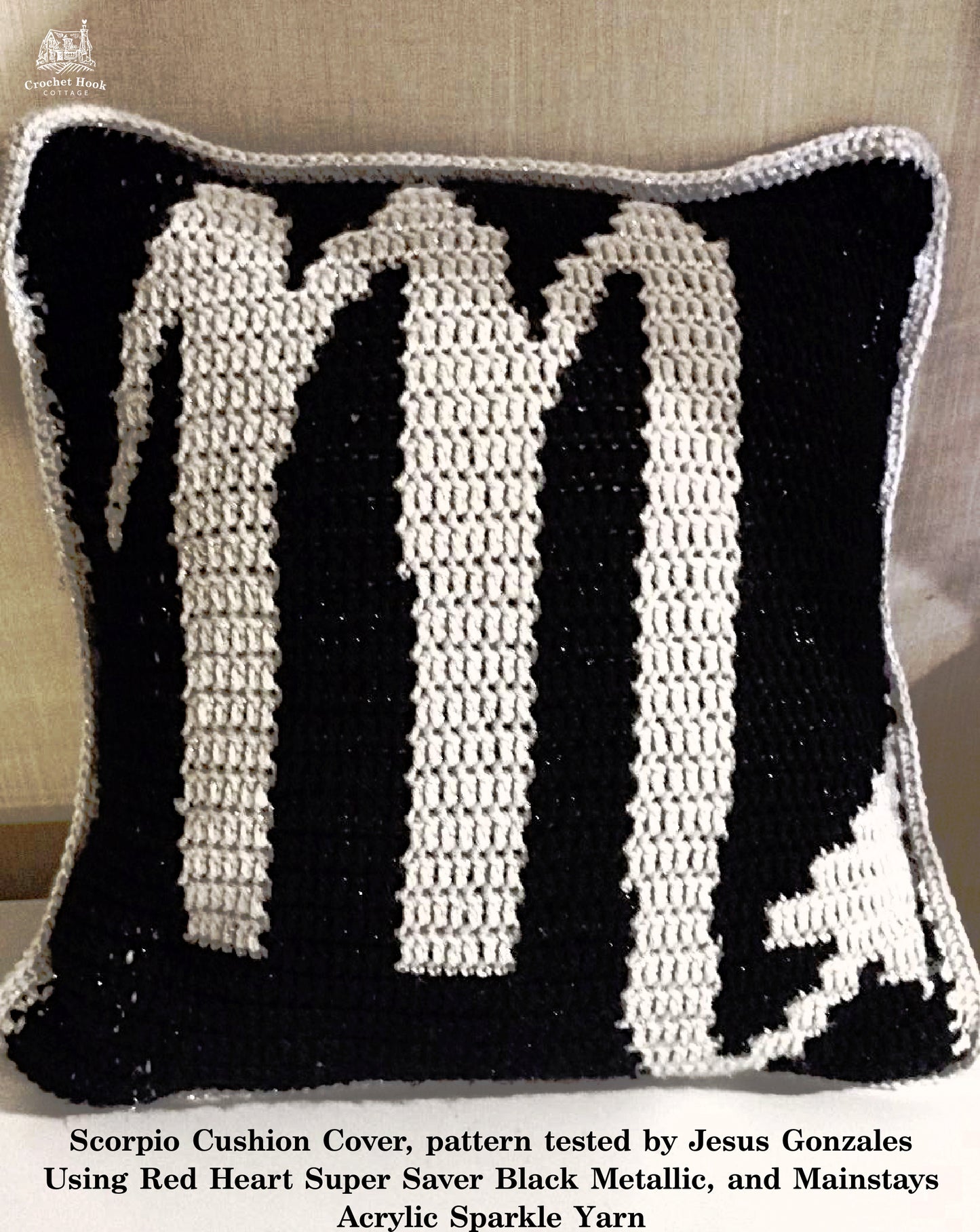 Crochet Pattern - Scorpio Cushion Cover - mosaic crochet pattern