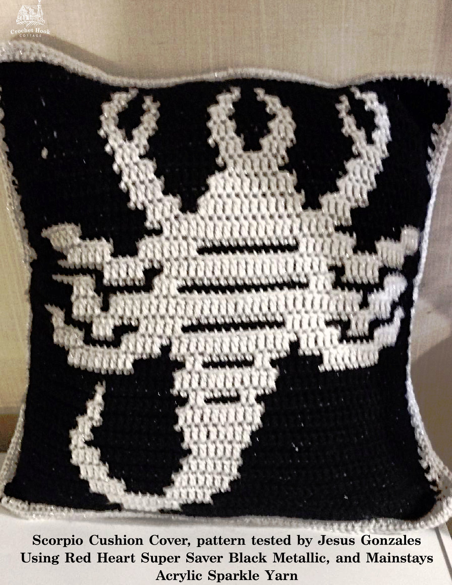 Crochet Pattern - Scorpio Cushion Cover - mosaic crochet pattern