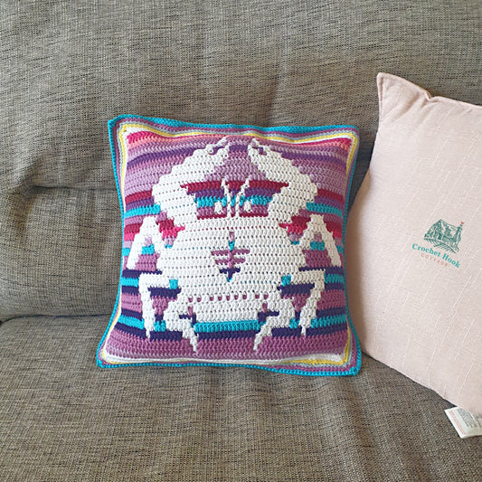 Crochet Pattern - Cancer Cushion Cover - mosaic crochet pattern
