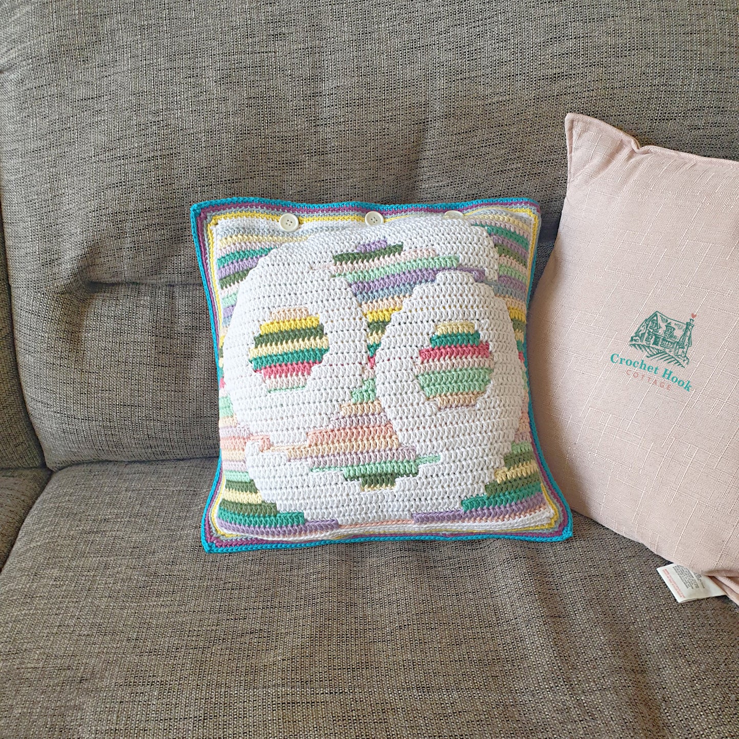Crochet Pattern - Cancer Cushion Cover - mosaic crochet pattern