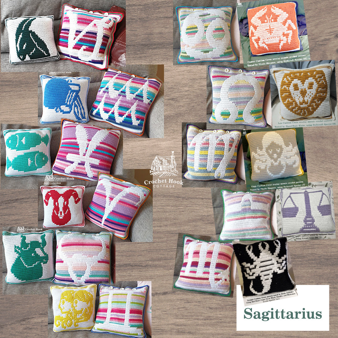 Crochet Pattern eBook- Zodiac Cushion Covers - set of 12