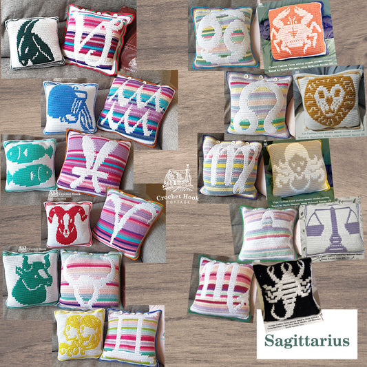 Crochet Pattern eBook- Zodiac Cushion Covers - set of 12