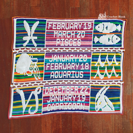 Crochet Pattern eBook - Zodiac Blanket - set of 12 patterns