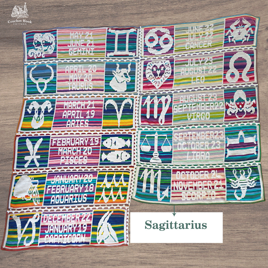 Crochet Pattern eBook - Zodiac Blanket - set of 12 patterns